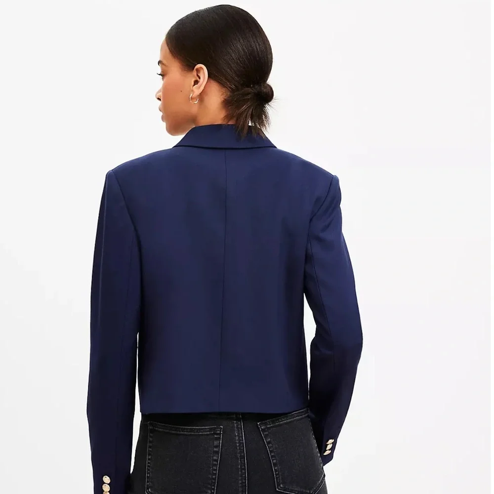 LOFT Petite Modern Double Breasted Blazer - Picture 11 of 12